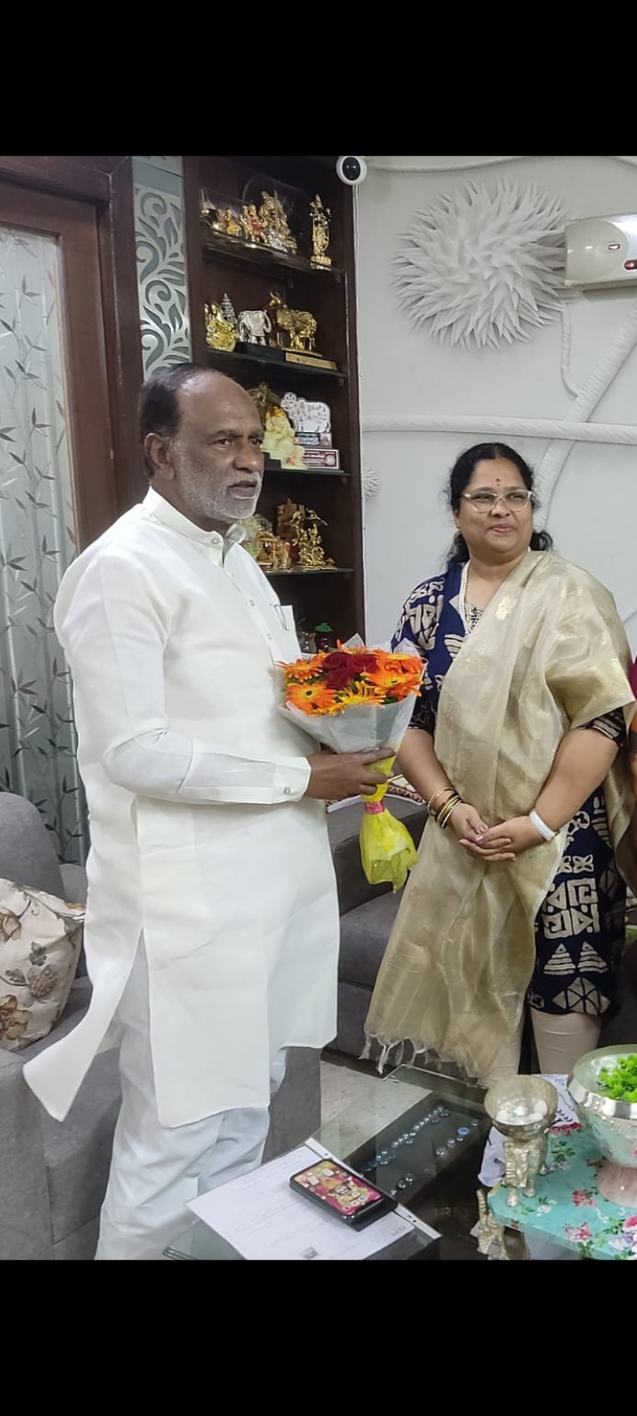 Smt. Founder with Hon'ble Dr. K. Laxman Garu